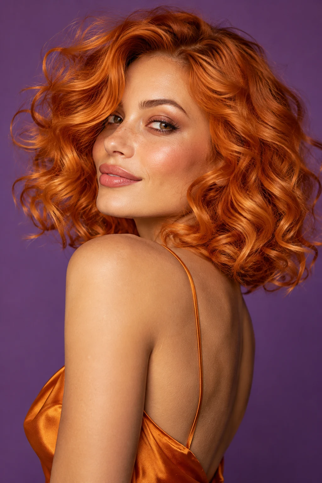 SUNSET ORANGE CURL — AI Concept Look